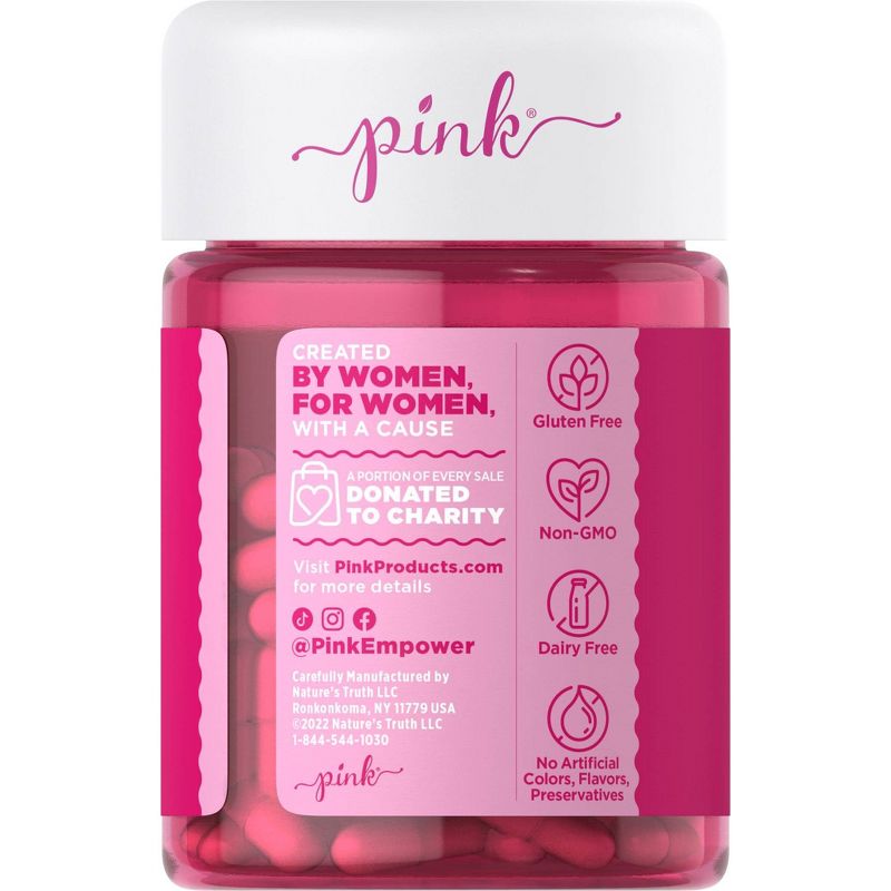 Pink Vitamins Be Well Cranberry Complex with Vitamin C + Hibiscus Veggie Vegan Capsules - 60ct, 4 of 6