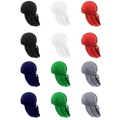 12 Pack Silky Durags Great for Hair Protection and Fashion