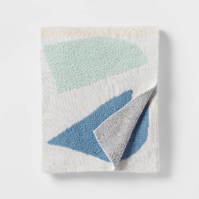 Image of 48"x58" Knit Kids' Throw Shapes Cream - Pillowfort™
