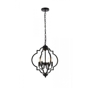 Elegant Lighting Sandara 4 lights pendant in black - 1 of 4