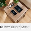 Nightstand with Charging Station, 18" Farmhouse Night Stand with Adjustable Shelf, Wooden Rustic End Table Side Table - 2 of 4