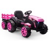 12V Kids Ride On Tractor with Trailer, Battery Powered Electric Vehicles Toy with 35W Dual Motors - 2 of 4