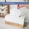 AuldHome Design Tissue Box Cover (Enamel/Mango Wood); Minimalist Scandinavian Decor White Tissue Holder - 4 of 4