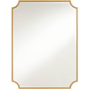 Noble Park Jacinda Rectangular Vanity Decorative Wall Mirror Modern Beveled Rounded Cut Edge Gold Frame 30" Wide for Bathroom Bedroom Living Room Home - 1 of 4