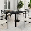 Martha Stewart Lily Pond 60" Indoor-Outdoor Patio Table with Slatted Top and Steel Frame in Black - 2 of 4