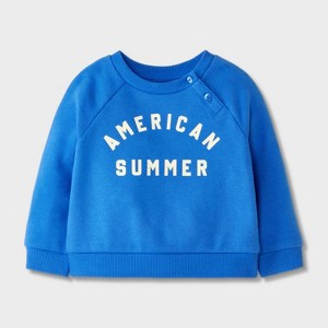Baby American Summer Fleece Sweatshirt - Cat & Jack™ Blue - 1 of 3