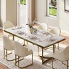 POVISON Modern Luxury Upholstered Dining Chairs Set of 2, Barrel Accent Chairs, Beige - 3 of 4