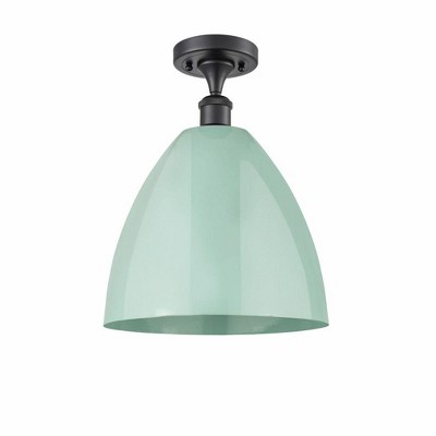 Plymouth Dome - 1 Light Semi-Flush Mount In Industrial Style-14.75 Inches Tall and 12 Inches Wide