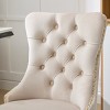 GlasFlength Task and Office Chairs Modern Velvet Swivel Chair with Gold Base and Tufted Back for Home Office, Beige, 24.8"*19.4"*38.6" - 3 of 4