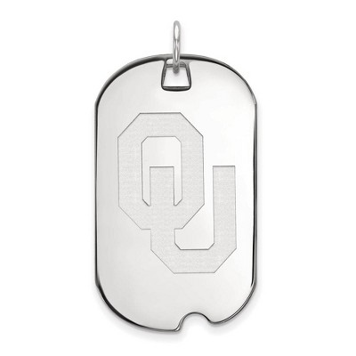 Black Bow Jewelry 10k White Gold Oklahoma Sooners NCAA Large Pendant