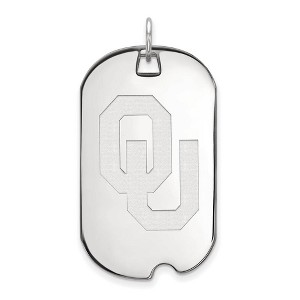 Black Bow Jewelry 10k White Gold Oklahoma Sooners NCAA Large Pendant - 1 of 3