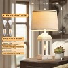 KTMBDW Set of 2 Farmhouse Lamps, Rustic Vintage Bedroom Table Lamp with 2 USB Charging Ports for End Table Entryway, 4 Bulbs Included - 4 of 4