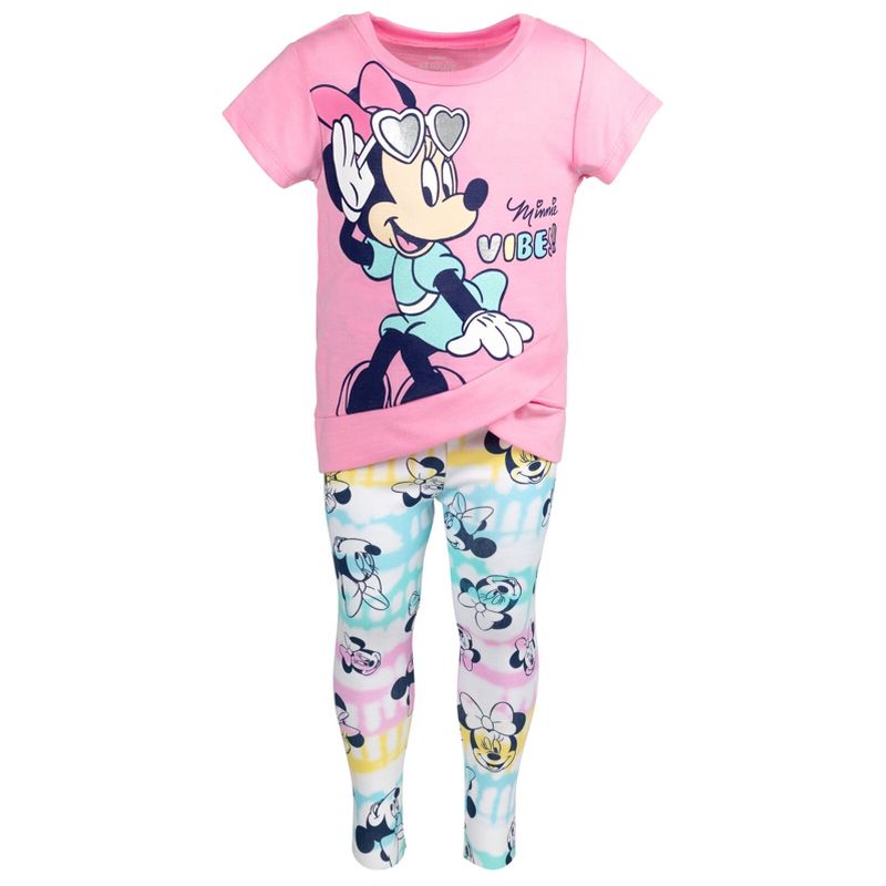 Disney Minnie Mouse T-Shirt and Leggings Outfit Set Infant to Big Kid, 2 of 8