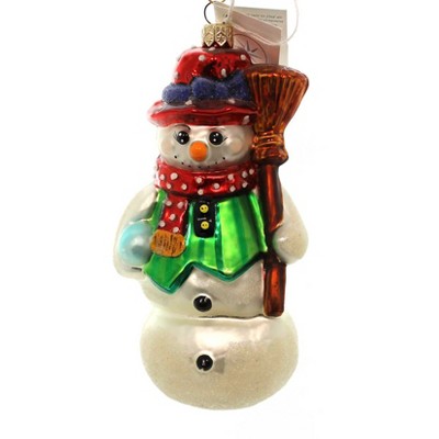 Christopher Radko Company 6.0 Inch Dressed To Chill Ornament Frosty Broom  Snowman Tree Ornaments