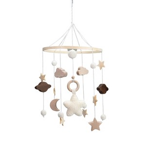 embe Nursery Hanging Mobile, Wooden Galaxy with Crochet Star - 1 of 4