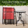 Best Choice Products 3-Piece Patio Bistro Dining Furniture Set w/ Round Textured Glass Tabletop, Folding Chairs - 4 of 4
