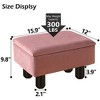 SEVOBAL Ottomans and Benches Upholstered Square Velvet Storage Footstool with Solid Wood Legs for Living Room, Pink, 42.00"*32.00"*17.00" - 3 of 4