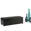 Gulches Avalon Storage Ottoman Bench - 48"W¡Á18.1"D¡Á16.1"H Midnight Black Faux Leather, Child-Safe Hinge£¬for Living Room Bedroom Entryway - 4 of 4