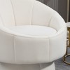 TIRAMISUBEST Beige Mid Century Modern Accent Chair - Wood - Framed Swivel Chair with Waist Cushion, Ideal for Living Room & Bedroom Armchair - 4 of 4
