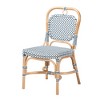 bali & pari Luciana Modern French Blue and White Weaving Natural Rattan Bistro Chair - 2 of 4