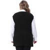 Women's Plus Size Ribbed Knit Split Hem V Neck Sleeveless Casual Loose Sweater Vest - Agnes Orinda - 4 of 4