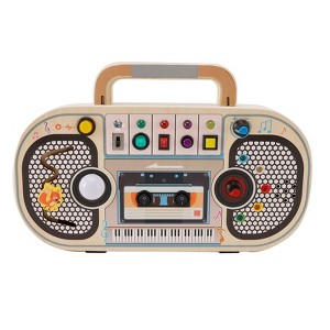Topteng Montessori Wooden Busy Board, 5 Music Toggle Switches Toy - 1 of 4