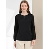 INSPIRE CHIC Women's Chiffon Semi Sheer Keyhole Neck Elegant Work Blouse - 3 of 4