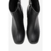 NAPOLI - Black Leather Block Heel Boot (Women) black cilt 9 Forever & Always Shoes US - 3 of 4