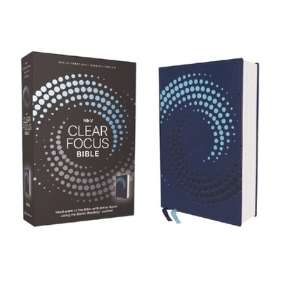Nirv, Clear Focus Bible, Leathersoft, Navy - by  Zondervan (Leather Bound)