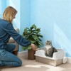Kumasinova Stainless Steel Cat Litter Box with Scoop,High Sides Odor-Resistant Pet Litter Box for Big Cats,23.6" L x 15.7" W x 11" H,White - 2 of 4