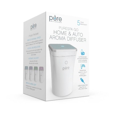 White Portable Car Diffuser with Color-Changing Light