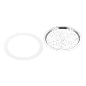Unique Bargains Coffee Machine Replacement Mocha Pot Silicone Gasket and Stainless Steel Filter - 1 of 3
