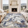 Faux Wool  Modern Abstract Machine Washable Area Rug Non Slip Soft Floor Carpet Low Pile Rug Foldable Nursery Rug for Bedroom - 2 of 4
