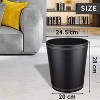 Aoibox Pu Leather Trash Can, 2.6 Gallon Black Bathroom Waste Bin, Small Office Garbage Can for Bedroom, Kitchen, Round Decorative Under-Sink/Desk/Home - 2 of 4