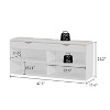 FUFU&GAGA White Wooden Shoe Storage Bench with Seating Cushion Open Shelf - 4 of 4