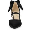 Allegra K Women's Satin Upper Pointed Toe Bow Decor Stiletto Heels Pumps - 4 of 4