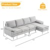 Karl Home |110 in. W Pillow Top Arm Chellie 4-Seat L-shaped Sofa in Gray - 2 of 4