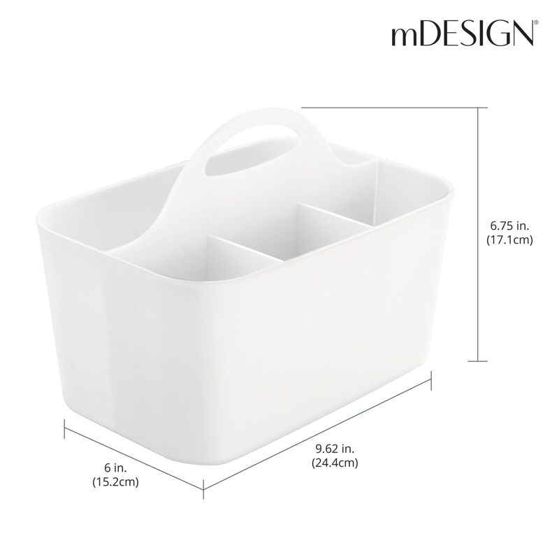 mDesign Small Plastic Caddy Tote for Desktop Office Supplies, 4 of 10
