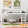 Full Size Wood Low Loft Bed with Ladder for Bedroom - 3 of 4