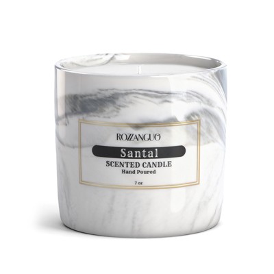 ROZZANGUO Jasmine and Sandalwood Oud Scented Soy and Coconut Wax Blend Single Wick Jar Candle