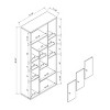 Vynxaria Bookcase Display Storage Cabinet 7 Multi-Level Open Shelves, 3 Cabinets, Metal Knob Handles, 10lb/Shelf Max Wt, Black & Distressed Grey - 4 of 4