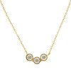 Haus of Brilliance Two-Toned -Silver Champagne Diamond 3 Stone Necklace - 2 of 4