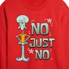 SpongeBob SquarePants No Just No Cropped Long Sleeve Crew Neck Sweatshirt - Red - X-Large - 2 of 4