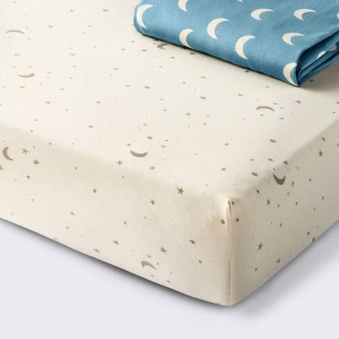 Fitted Jersey Crib Sheet Moon Stars 2pk Cloud Island Target