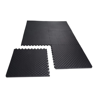 Black 48 SqFt Interlocking EVA Foam Exercise Mat Tiles