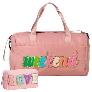 Generic 2 Pcs Love Chenille Letter Preppy Travel Bags - Weekender, Overnight, - 1 of 4