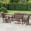 WestinTrends Malibu 5-Piece HDPE Outdoor Patio Furniture Couch and Rocking Chair Set - 2 of 4