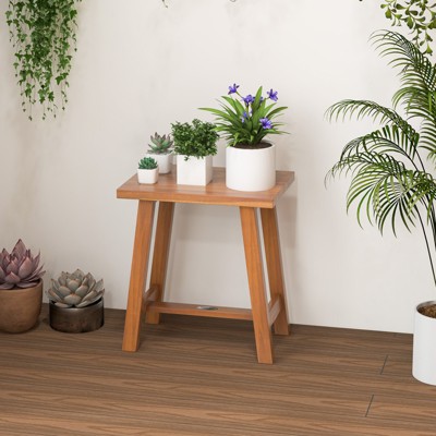Costway Teak Shower Bench, Bathroom Shower Stool for Shaving Legs & Spa Bath Natural