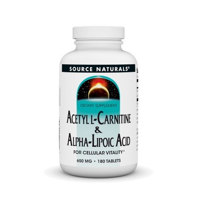 Acetyl L-Carnitine & Alpha Lipoic 650mg by Source Naturals, Inc.  -  180 Tablet