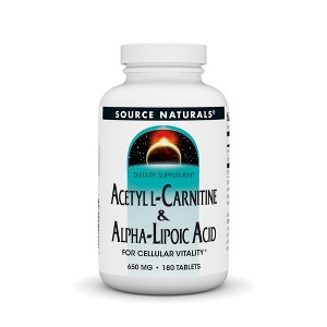 Acetyl L-Carnitine & Alpha Lipoic 650mg by Source Naturals, Inc.  -  180 Tablet - 1 of 3